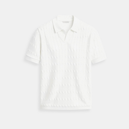 Heren polo met structuur – gebreid dessin, zachte stof & zomerse klasse
