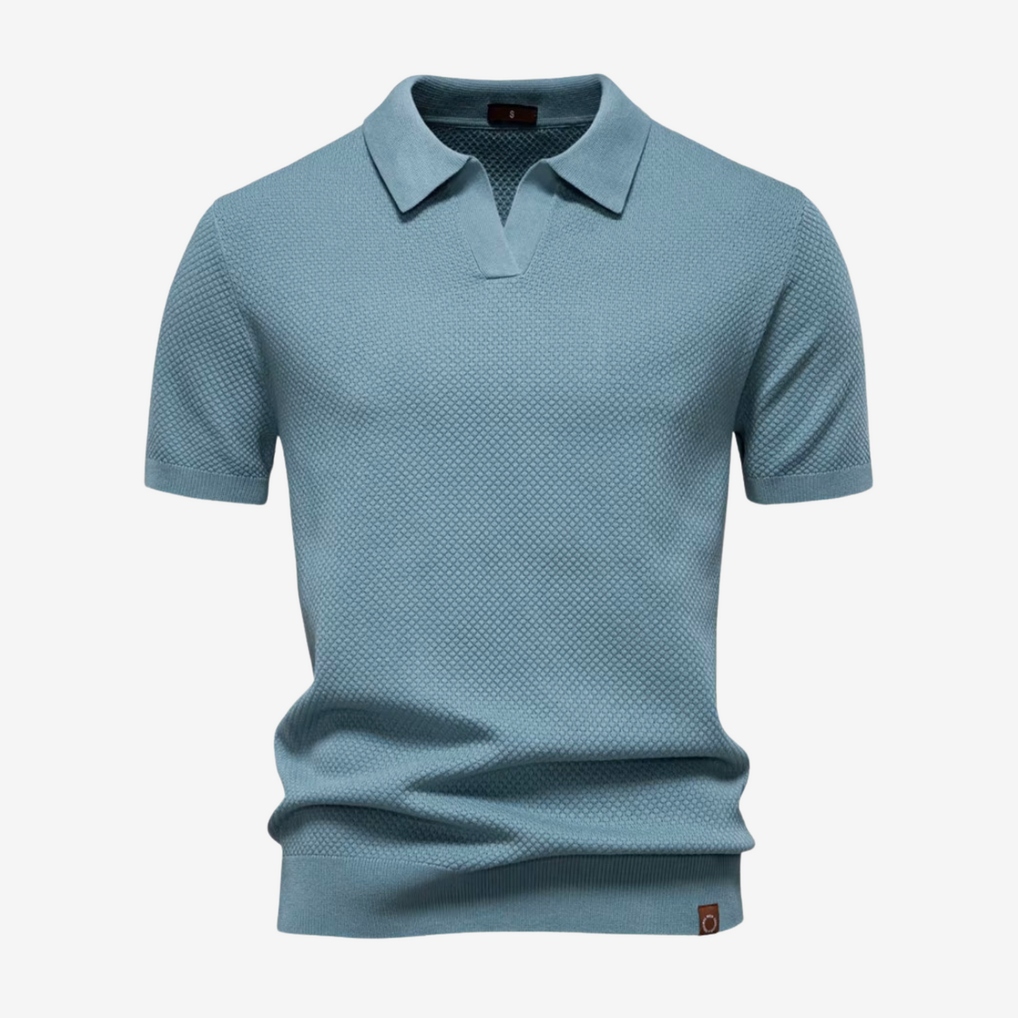 Herenpolo Met Open Kraag – Textuur, Ademend & Stretch Voor Voorjaar & Zomer