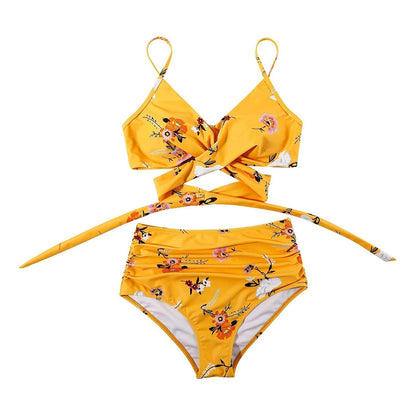 High-waist bikini met gekruiste top voor dames – corrigerende fit, verstelbaar & zomerproof