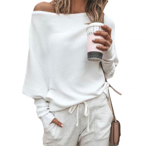 Off-Shoulder Lounge Top Met Ribstructuur – Effortless Stijl Met Comfort Op Hoog Niveau