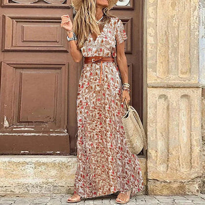 Bohemian Damesjurk Met Paisleyprint En Ceintuur – Luchtig En Stijlvol Voor Zomerse Dagen
