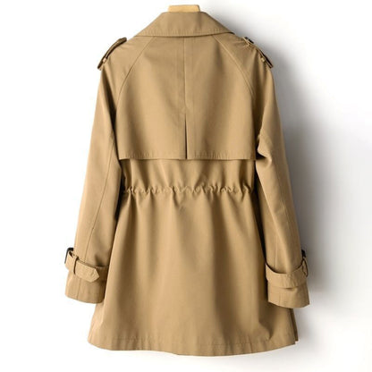 Korte Trenchcoat Met Taille-Accent En Dubbele Knopen – Stijlvolle Damesjas Voor Lente & Herfst