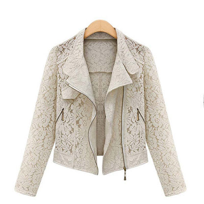 Lace Bikerjack Met Ritssluiting – Korte Damesjas Voor Lente & Herfst Met Verfijnd Kant En Stoere Details