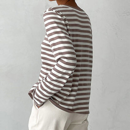 Gestreepte Longsleeve Top Voor Dames – Tijdloos, Veelzijdig En Altijd Stijlvol Voor Lente & Herfst