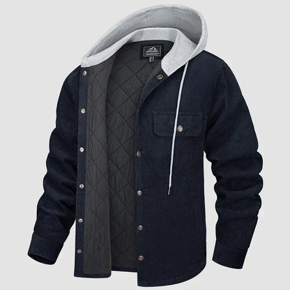 Herenjas Van Corduroy Met Capuchon – Gevoerd Overshirt Voor Casual Warmte En Stijl