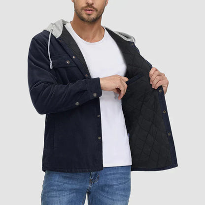 Herenjas Van Corduroy Met Capuchon – Gevoerd Overshirt Voor Casual Warmte En Stijl