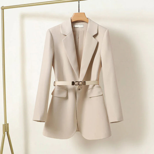 Dames blazer met ceintuur