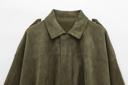 Dames Oversized Suède Jas