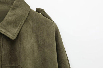 Dames Oversized Suède Jas