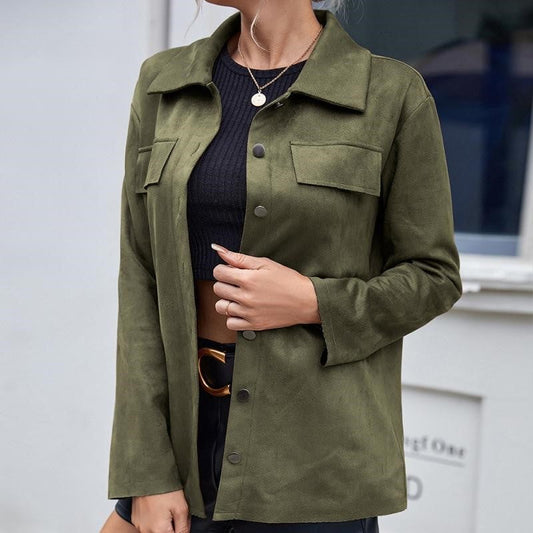 Dames Jas Van Suède Look
