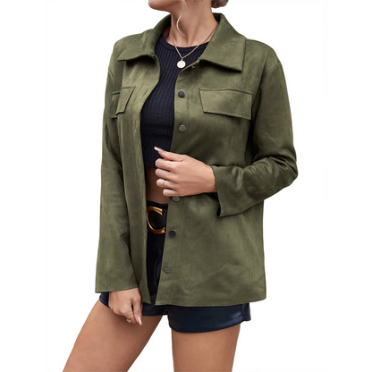 Dames Jas Van Suède Look