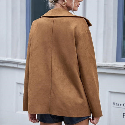 Dames Jas Van Suède Look