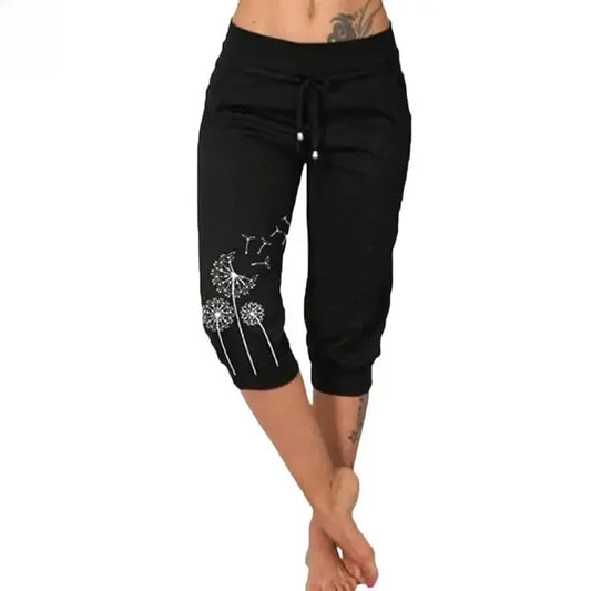 Capribroek Met Bloemendetail – Comfortabele Dames Vrijetijdsbroek Voor Lente En Zomer