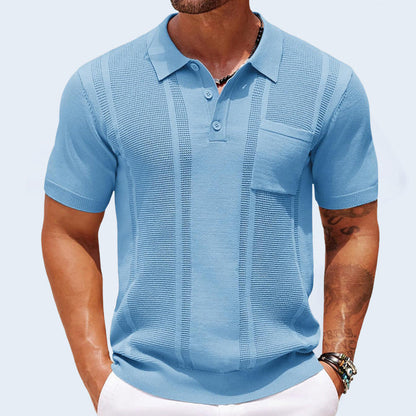 Herenpolo Met Borstzak – Ademend, Textuur & Stretchcomfort Voor Voorjaar & Zomer