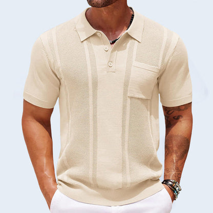 Herenpolo Met Borstzak – Ademend, Textuur & Stretchcomfort Voor Voorjaar & Zomer