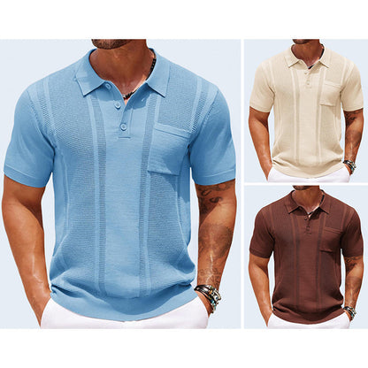 Herenpolo Met Borstzak – Ademend, Textuur & Stretchcomfort Voor Voorjaar & Zomer