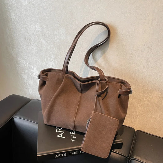 Suède Look Handtas Dames