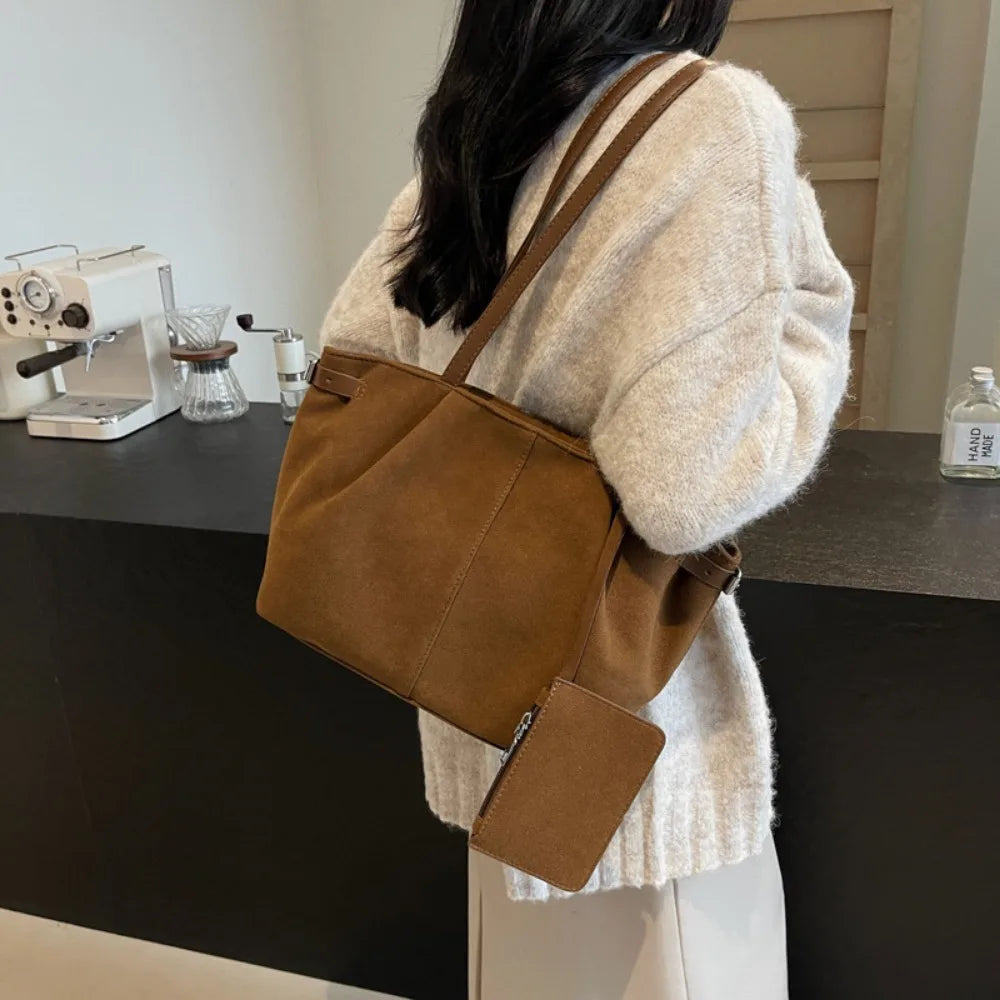Suède Look Handtas Dames
