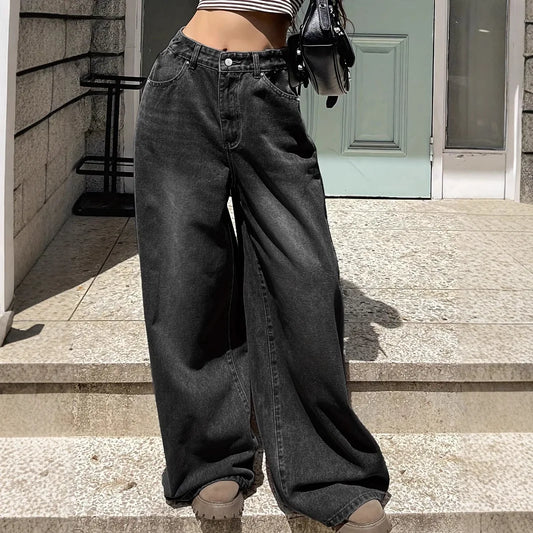 High Waist Wide Leg Jeans Dames