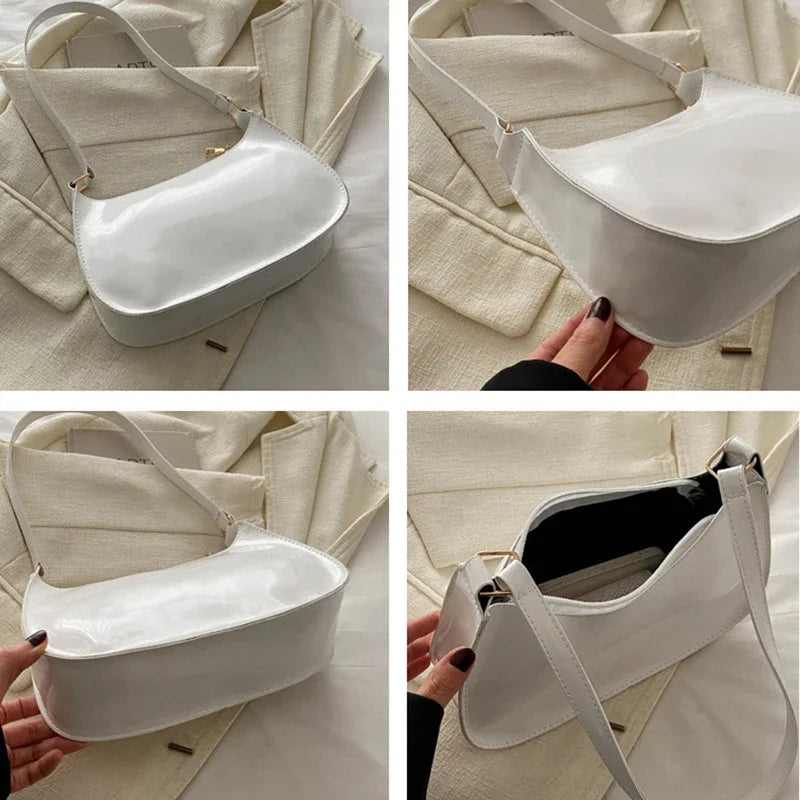 Schoudertas Voor Dames – Glanzende Afwerking, Minimalistisch Design & Perfect Voor Dagelijks Gebruik (Voorjaar, Zomer, Herfst)