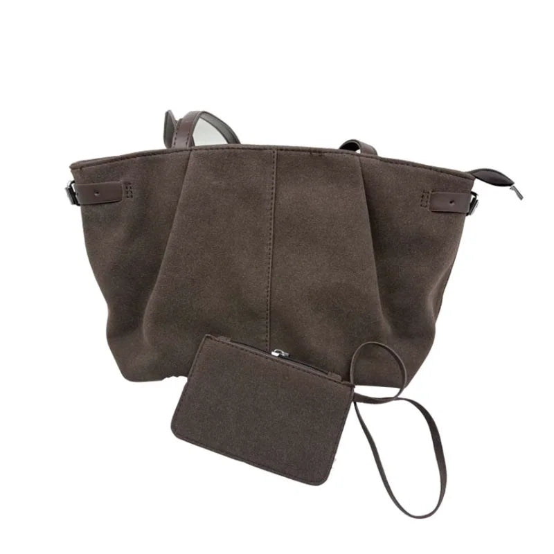Suède Look Handtas Dames
