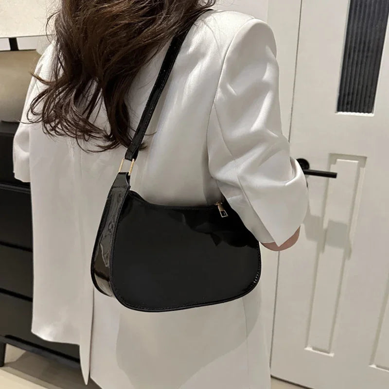 Schoudertas Voor Dames – Glanzende Afwerking, Minimalistisch Design & Perfect Voor Dagelijks Gebruik (Voorjaar, Zomer, Herfst)