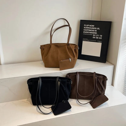 Suède Look Handtas Dames