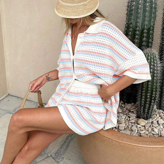 Luchtige Zomerset Met Streeppatroon – Comfortabele Co-Ord Voor Zonnige Dagen