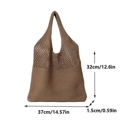 Tote Bag Voor Dames – Gehaakte Tas Met Schouderhengsels & Ruim Formaat Voor Dagelijks Gebruik, Citytrips & Strand (Zomer, Voorjaar)
