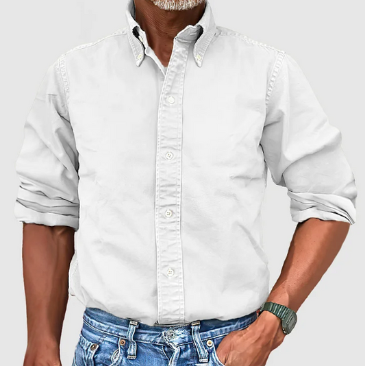 Heren Button-Down Overhemd Met Lange Mouwen – Lente, Zomer En Vroege Herfst