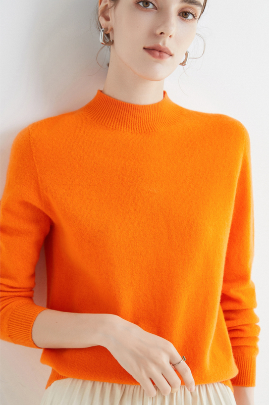 Luxe Wollen Trui Met Mockneck – Minimalistische Perfectie Met Maximale Impact