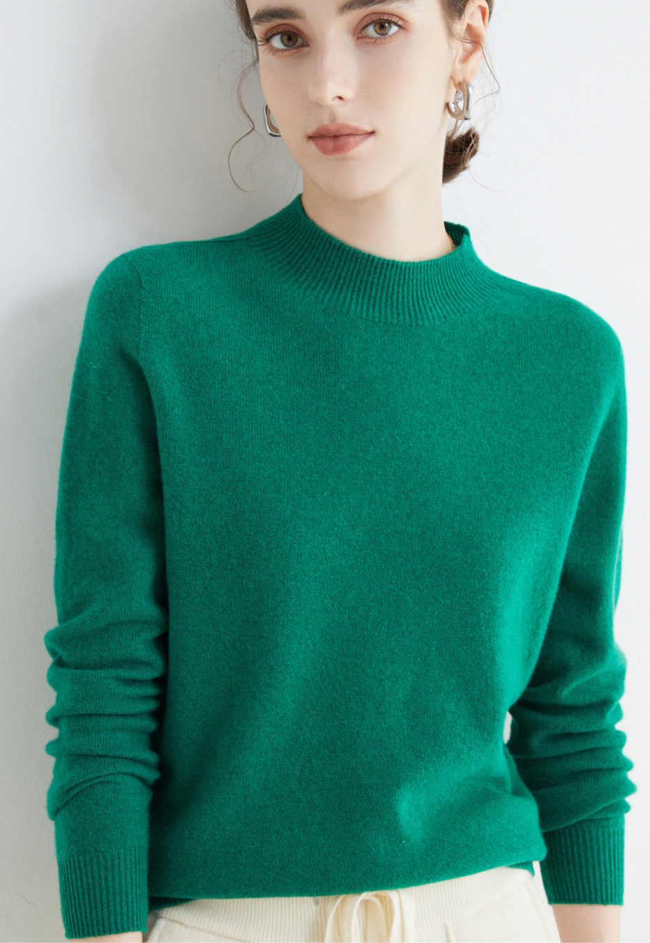 Luxe Wollen Trui Met Mockneck – Minimalistische Perfectie Met Maximale Impact