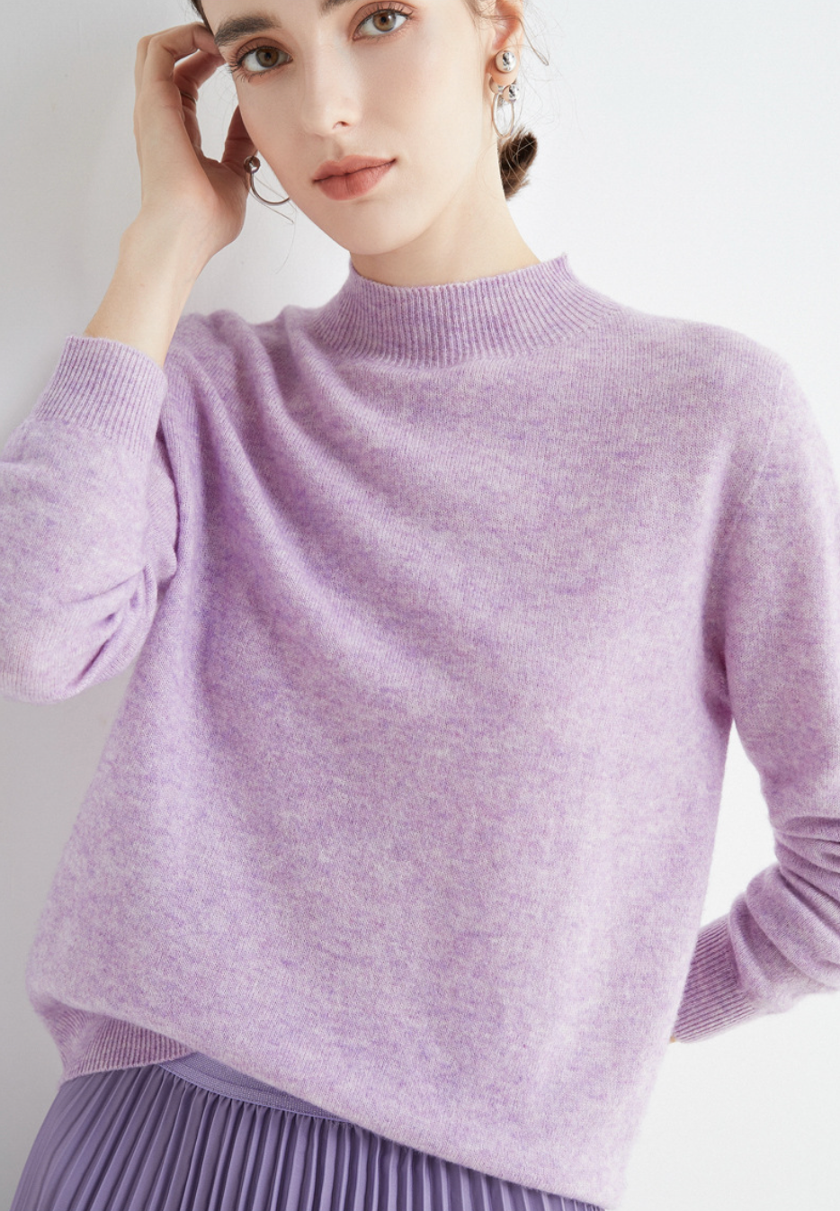Luxe Wollen Trui Met Mockneck – Minimalistische Perfectie Met Maximale Impact