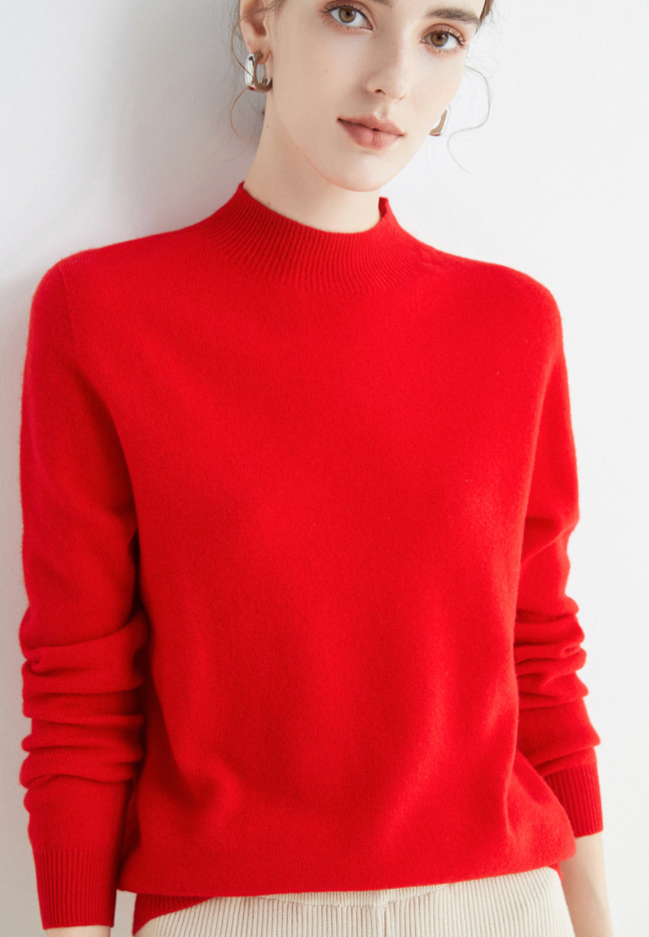 Luxe Wollen Trui Met Mockneck – Minimalistische Perfectie Met Maximale Impact