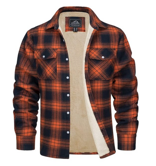 Heren Gevoerd Geruit Overhemdjack Voor Herfst En Winter – Warme Fleece Binnenvoering