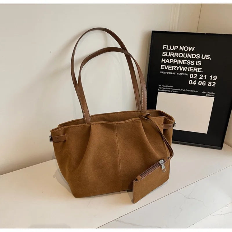Suède Look Handtas Dames