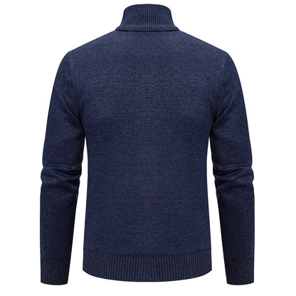 Heren Gebreid Vest Met Ritssluiting, Kraag En Subtiel Patroon