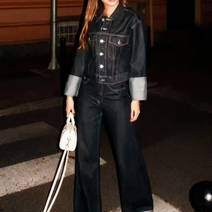 Tweedelig Vintage Denim Set Dames