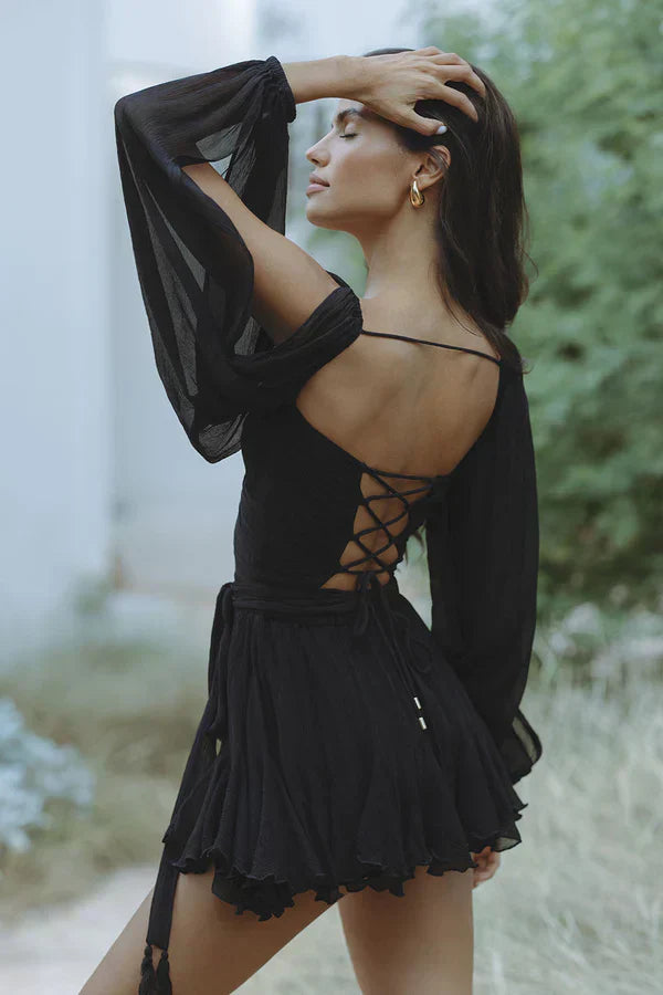 Chiffon Playsuit Met Wikkellook – Romantische Flair En Luchtige Elegantie