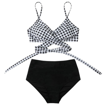 High-waist bikini met gekruiste top voor dames – corrigerende fit, verstelbaar & zomerproof