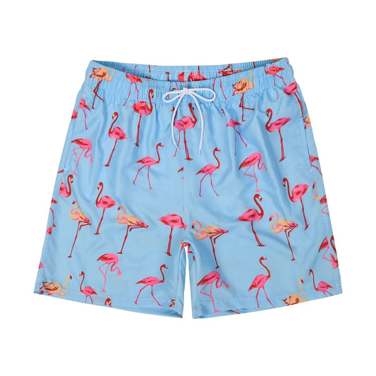 Zomerse heren zwembroek met flamingo print – sneldrogend, elastisch & luchtig comfort