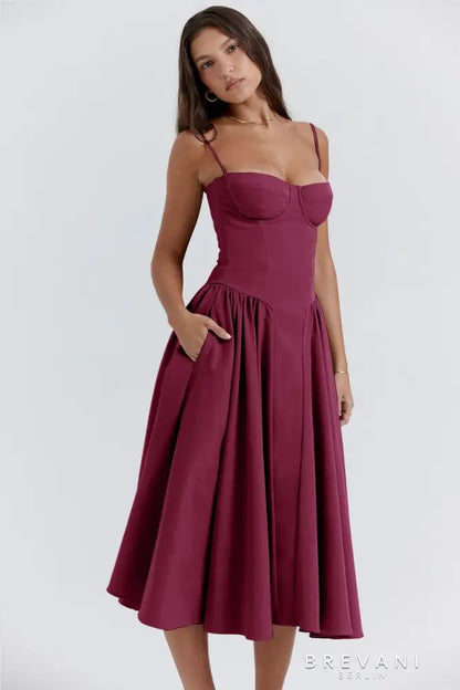Bustierjurk Met Zandkleurige Flair – Flatterende Zomerjurk Met Elegante Pasvorm