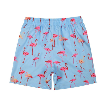 Zomerse heren zwembroek met flamingo print – sneldrogend, elastisch & luchtig comfort