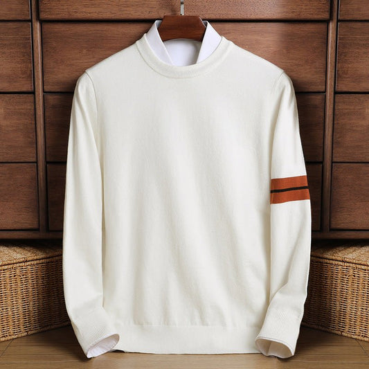 Gebreide herentrui met ronde hals