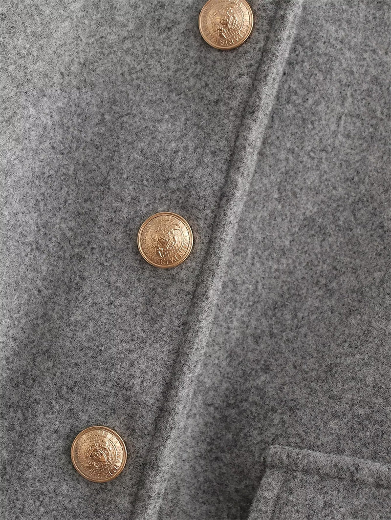 Cropped Jas Met Knoopsluiting – Stijlvolle Korte Damesjas Voor Herfst & Lente Met Utility-Zakken