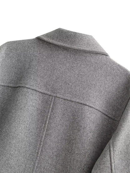 Cropped Jas Met Knoopsluiting – Stijlvolle Korte Damesjas Voor Herfst & Lente Met Utility-Zakken