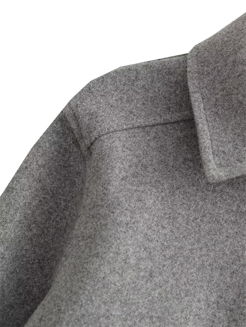 Cropped Jas Met Knoopsluiting – Stijlvolle Korte Damesjas Voor Herfst & Lente Met Utility-Zakken