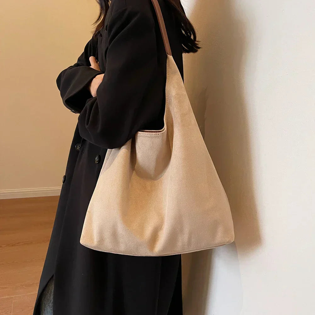 Suède Totebag Voor Dames – Minimalistisch Design, Comfortabel & Ruim Voor Elke Dag
