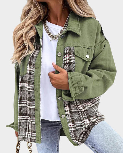 Overshirt Met Geruite Inzetstukken – Trendy Mix Van Casual En Klassiek Voor Het Tussenseizoen