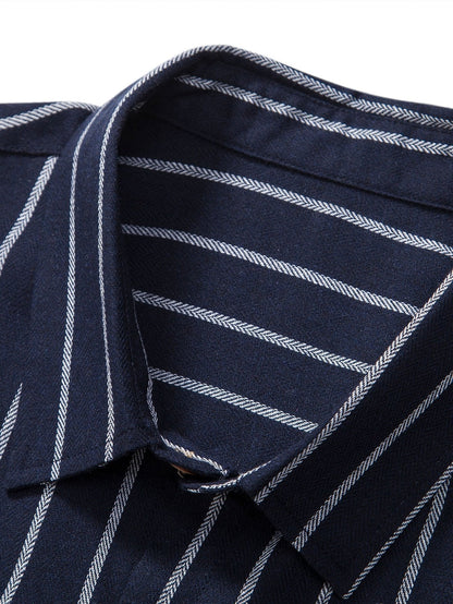 Gestreepte heren set met overhemd en broek – luchtig, stijlvol & veelzijdig voor voorjaar, zomer en herfst